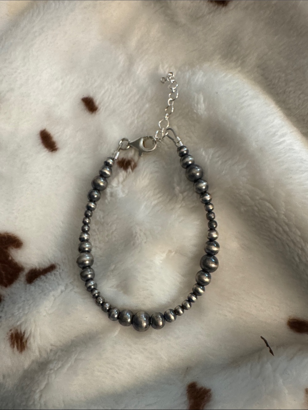 925 Sterling-Style native made Pearl Beaded Bracelet